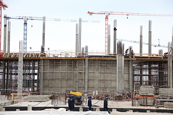 Строители начали монтаж конструкций второго этажа стадиона "Нижний Новгород" 1