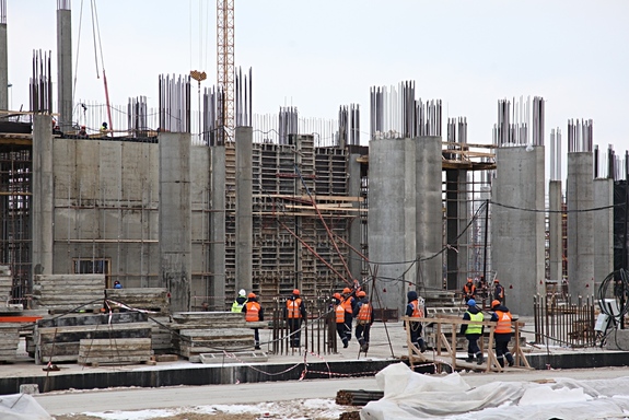 Строители начали монтаж конструкций второго этажа стадиона "Нижний Новгород" 2