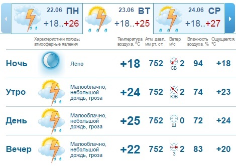 Погода на рабочую неделю в Нижнем Новгороде: дожди, грозы, град 1