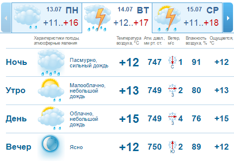 Прогноз погоды на рабочую неделю в Нижнем Новгороде: стабильно дождливо 1